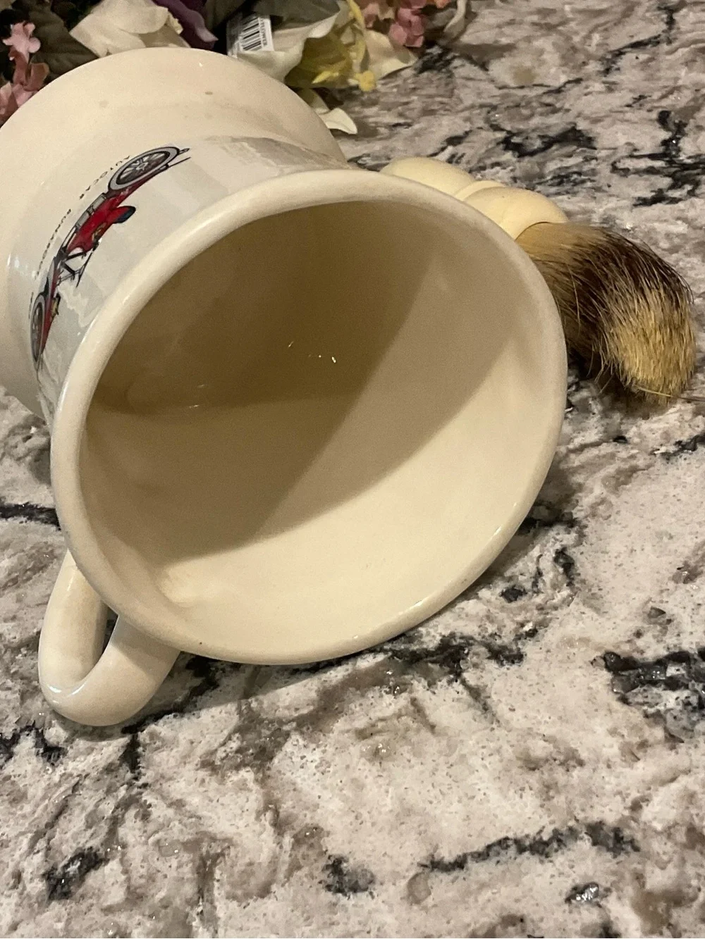 BP-Men's Shaving Mug with Brush  VINTAGE-MID CENTURY